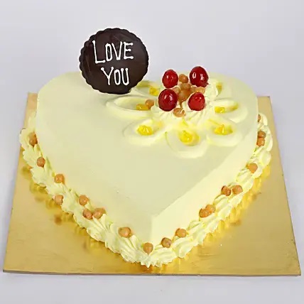 Heart Shaped Butterscotch Cake