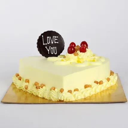 Heart Shaped Butterscotch Cake