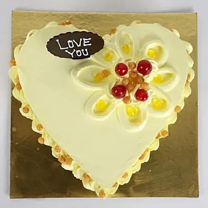 Heart Shaped Butterscotch Cake