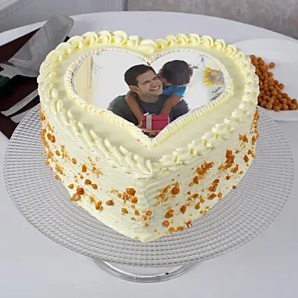 Fathers Day Butterscotch Heart Shaped Cake