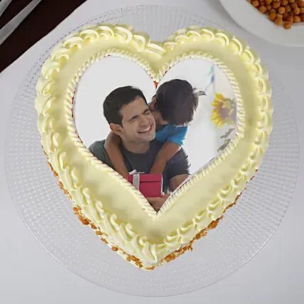 Fathers Day Butterscotch Heart Shaped Cake