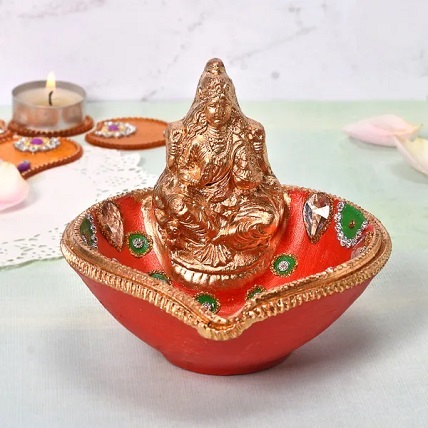 Designer Ganesh & Laxmi Diya Set