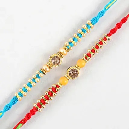 Set Of 2 American Diamond Rakhi