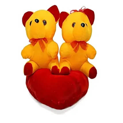 Valentines Orange Couple Teddy Bear