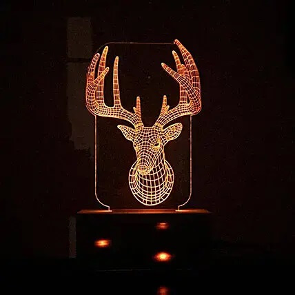 3D Personalised Yellow Deer Night Lamp