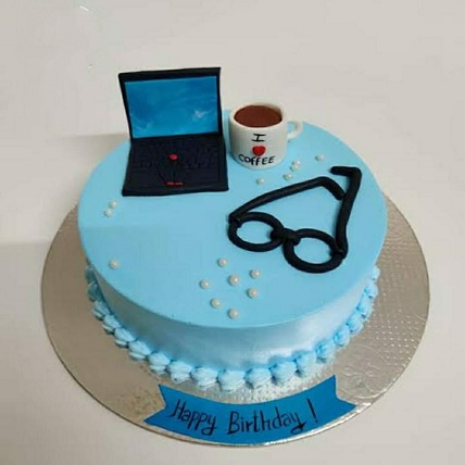 Birthday Cake For Husband With Laptop