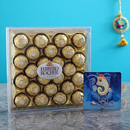 Blissful Ganesha Table Top & 24 Pcs Ferrero Rocher Box
