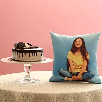 Creamy Chocolate Cake & Picture Cushion Combo