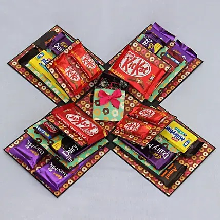 Green Donut Printed Chocolate Explosion Box