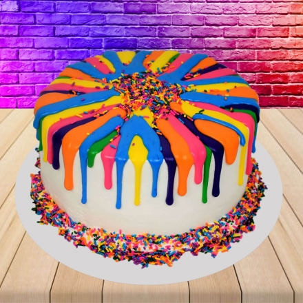 Holi Rainbow Cake