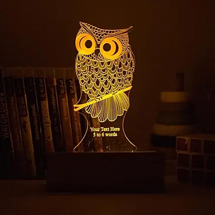 Personalised Owl Shaped Night Lamp