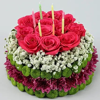 Pink & Purple Fantasy Floral Cake