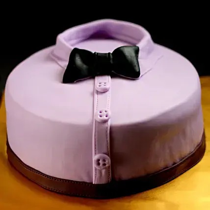 Purple Shirt & Bow Truffle Cake