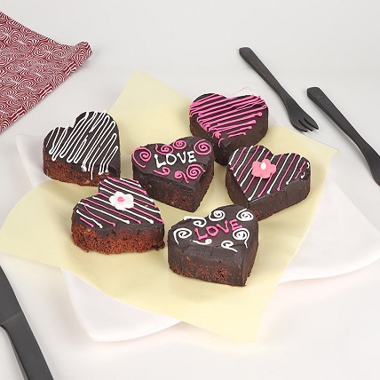 Set Of 6 Chocolate Love Brownies