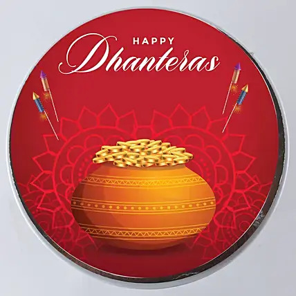 Dhanteras Pineapple Photo Cake