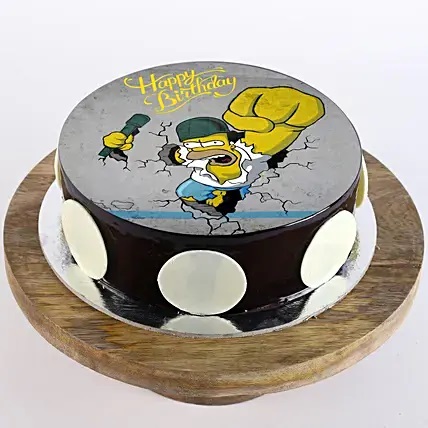 Homer Simpsons Chocolate Photo Cake