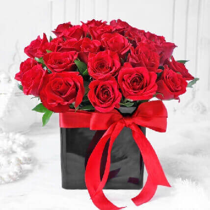 Bouquet Of Red Roses With Box 