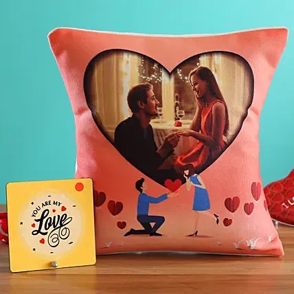 Propose Day Personalized Cushion & Printed Table Top