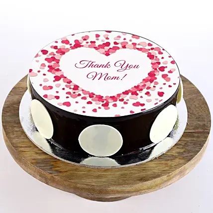 Thank You Mom Chocolate Photo Cake